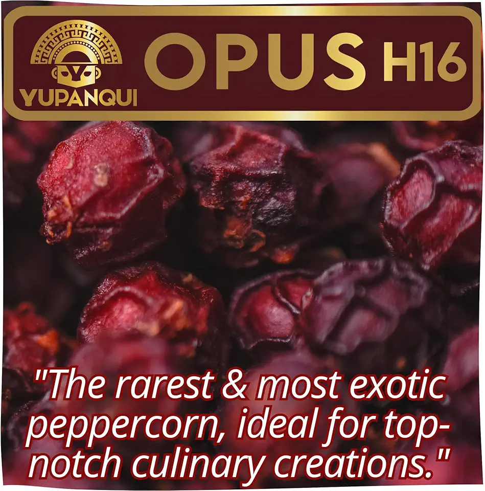 Yupanqui OPUS H16 Most Rare Exotic Peppercorns [8.8oz] World Unique Burgundy hue Organic Peppercorns -Sensual Wine Red Peppercorns Whole -For Connoisseurs