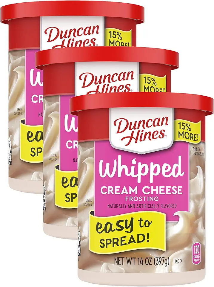 Duncan Hines Whipped Cream Cheese Frosting, 8-14 OZ Cans (Pack of 3)