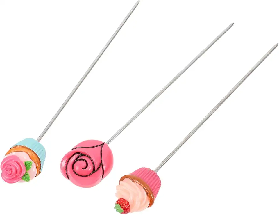 3pcs Stainless Steel Cake Tester Needles Reusable Baking Testing Probes for Bread Cake Kitchen Bakery Tool Rosy