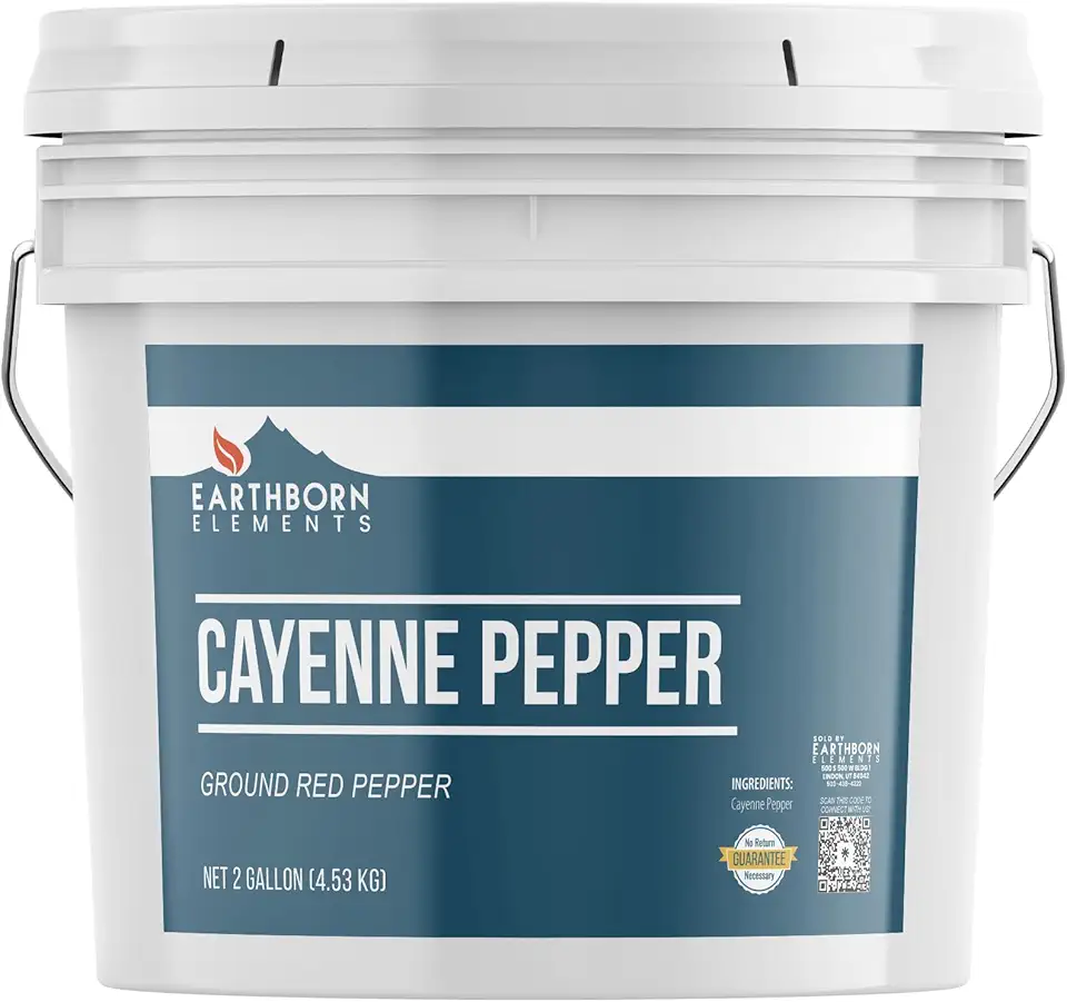 Earthborn Elements Cayenne Pepper, 2 Gallon Bucket, Spicy Flavor, Ground Red Pepper