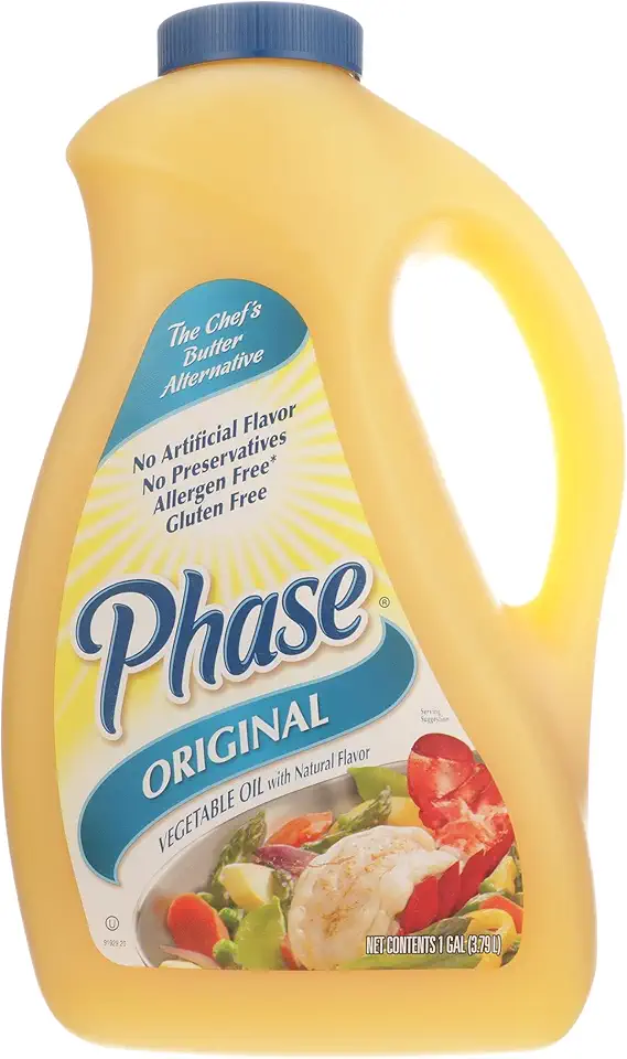 Ventura Foods Phase Original Liquid Butter Alternative, Versatile Dairy-Free Butter Substitute for Food Service, Movie Theaters, and More, 1 Gallon