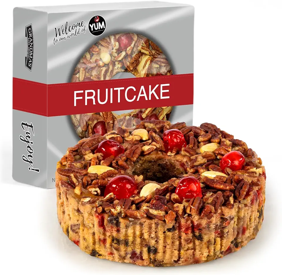 Beatrice Bakery Co. Original Fruitcake, Grandma&#x27;s Old Fashioned Fruit and Nut Freshly Made, Brandy, Bourbon and Rum Fruitcake, Est. 1917 (48 oz Box)