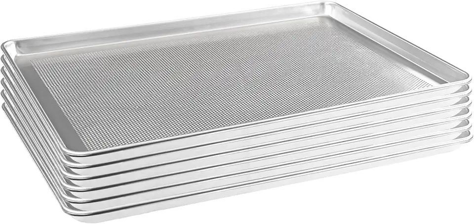 HARDURA Aluminum Perforated Baking Sheet Pan 18”L X 26”W X 1”H Cookie Sheet, 6Packs, For Oven in Bakery &amp; Restaurant, Kitchen