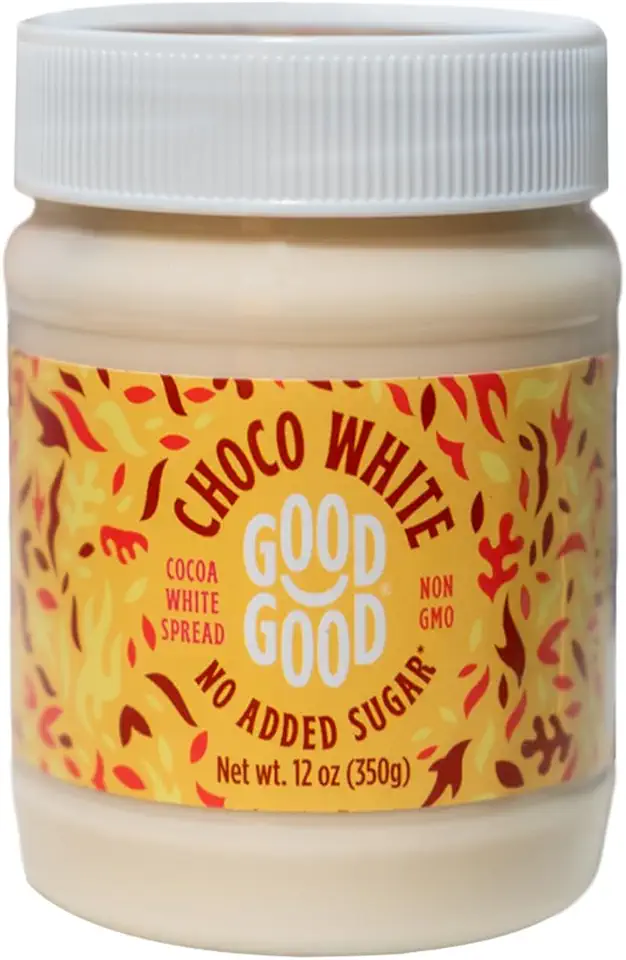 GOOD GOOD No Added Sugar White Choco Spread - Chocolate Spread with Natural Sweeteners - Gluten Free - Vegetarian Friendly - 12oz / 350g (Pack of 1)