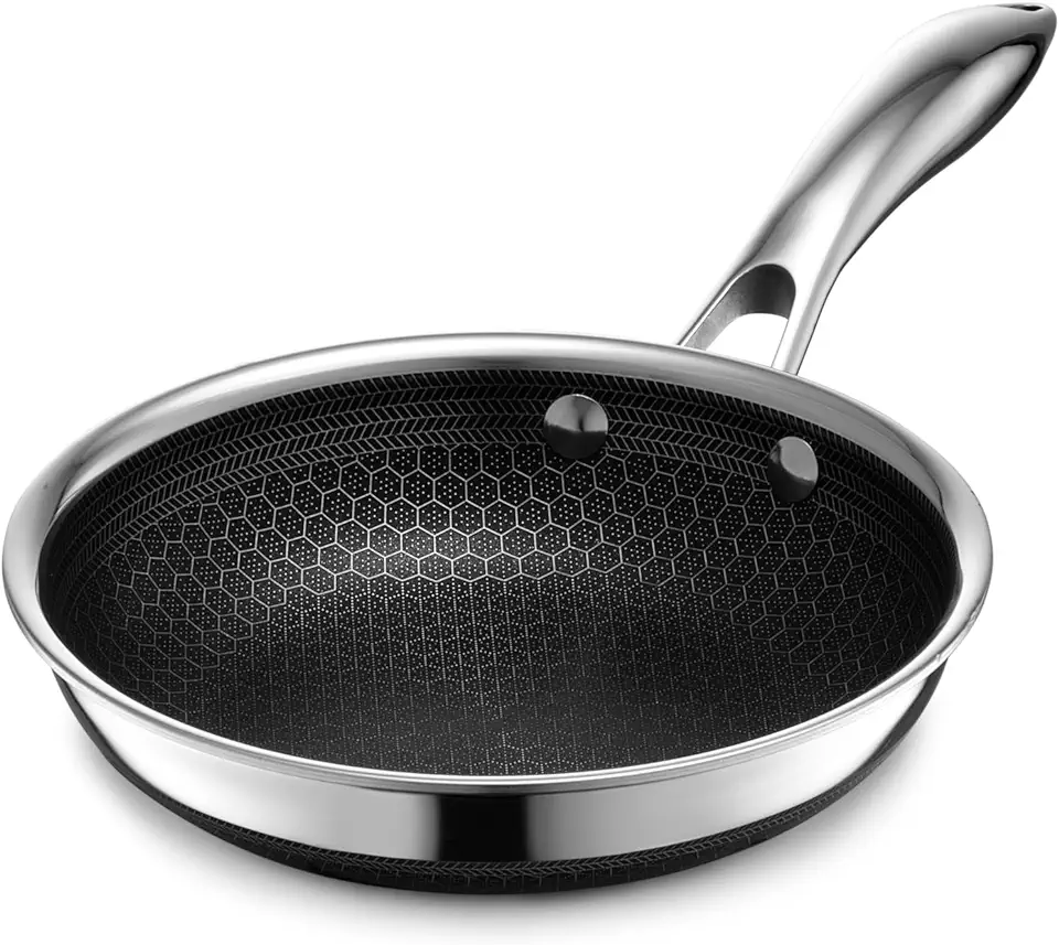 HexClad Hybrid Nonstick 7-Inch Fry Pan, Stay-Cool Handle, Dishwasher and Oven Safe, Induction Ready, Compatible with All Cooktops