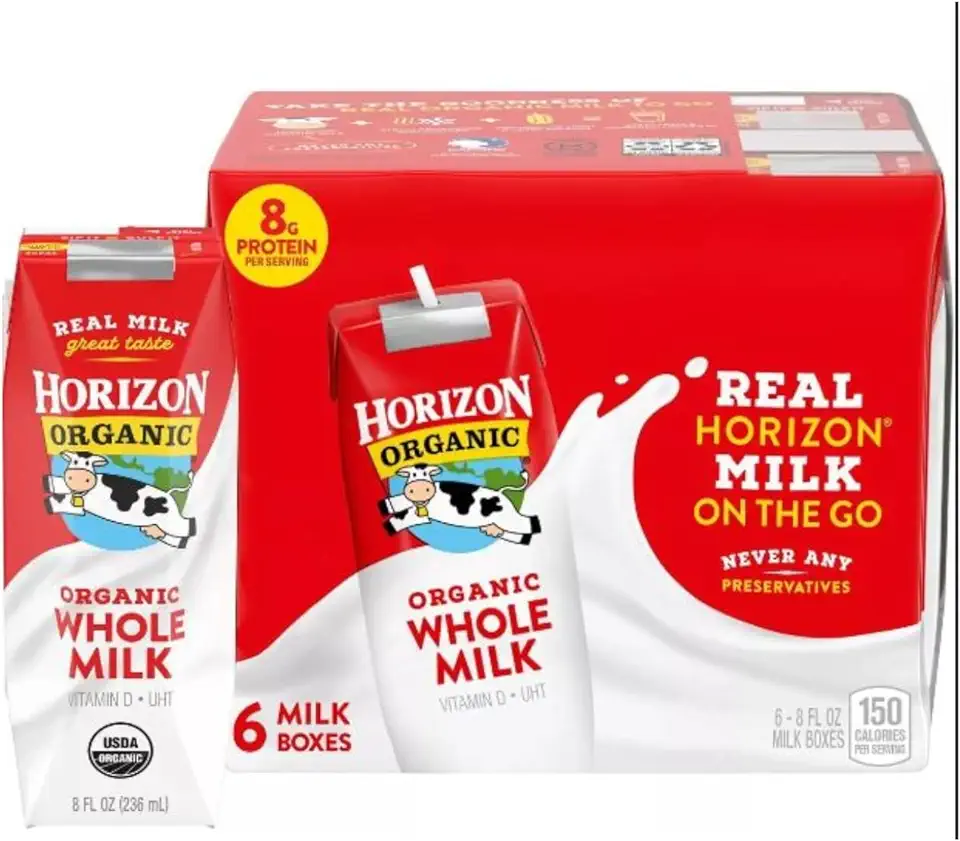 Horizon Organic Shelf-Stable Whole Milk boxes, Horizon Whole Milk Single Serve, 6pk/8.0 Fl oz