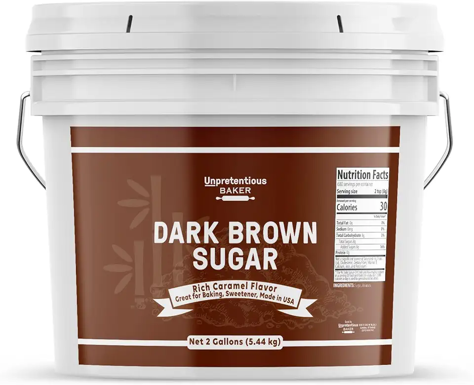 Unpretentious Dark Brown Sugar, Great for Baking, Rich Caramel Flavor, Sweetener (192 Ounces)