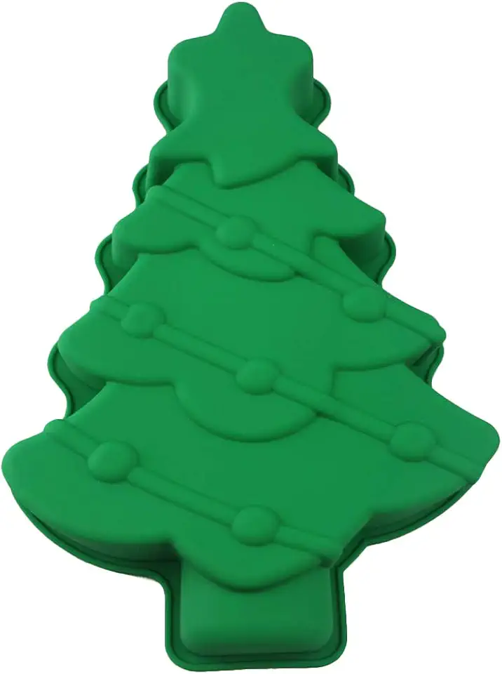 Homoyoyo Christmas Tree Cake Pan 3D Silicone Christmas Baking Molds for Holiday Parties for Chocolate Baking Bread, Desserts Fondant Cake Decorations