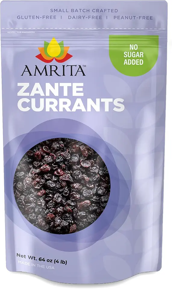 Amrita Zante Black Currant 4 lb | No Added Sugar, Naturally Sweet, Gluten Free Dried Fruit | Packed Fresh in Resealable Bags | Dried Currants, Vegan Snacks, Healthy Snacks