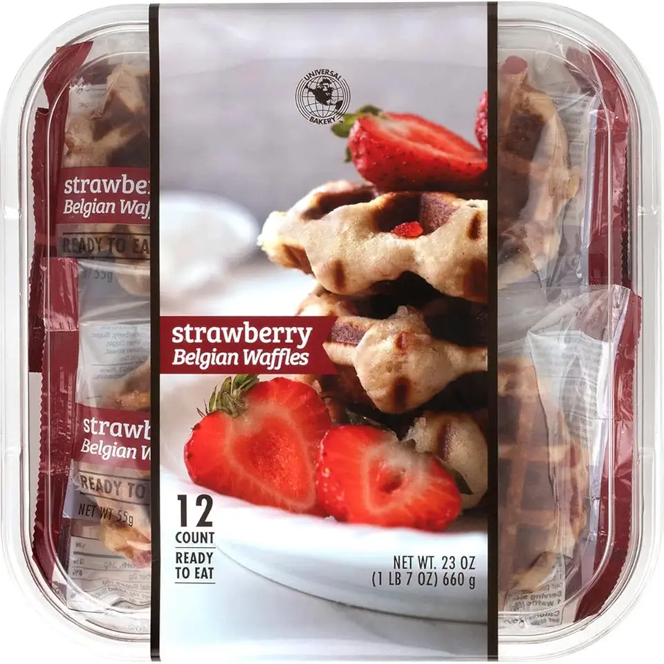 Universal Bakery Strawberry Belgian Waffles (Pack of 2)