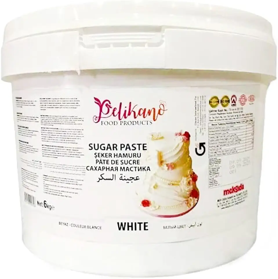 Pelikano Sugar Paste Fondant - White 13.2 lb (6 kg)