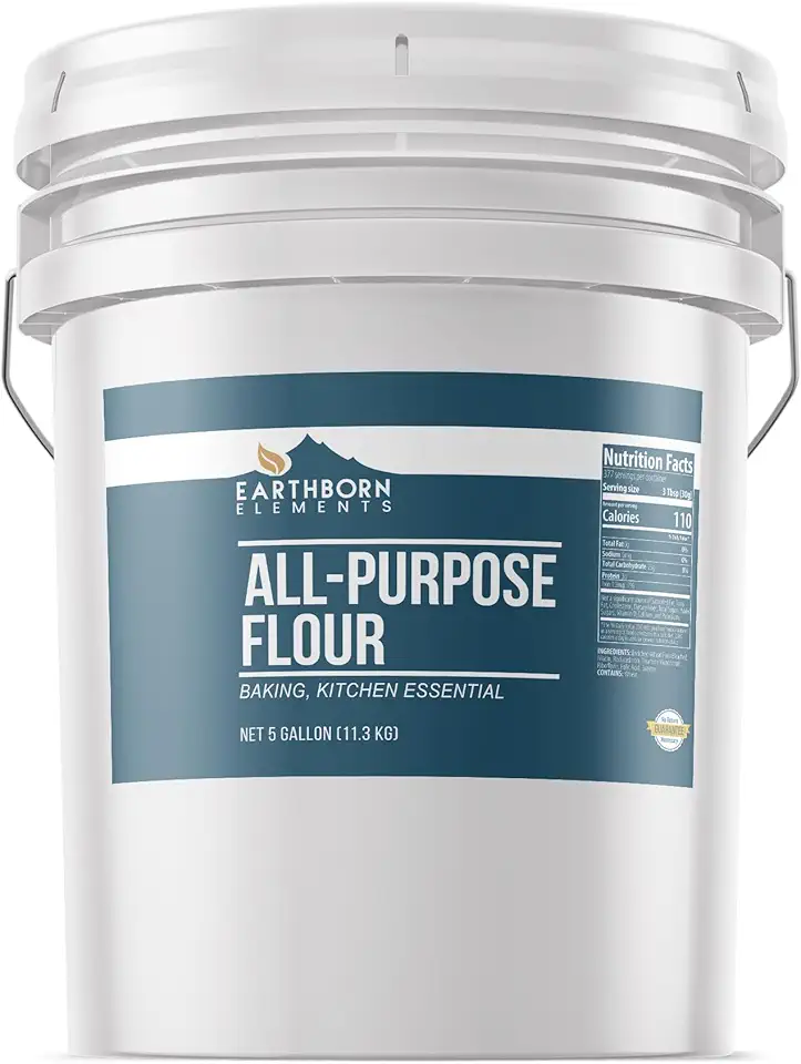 Earthborn Elements All-Purpose Flour, 5 Gallon Bucket, Bulk Size, Kitchen Essential, Baking &amp; Cooking