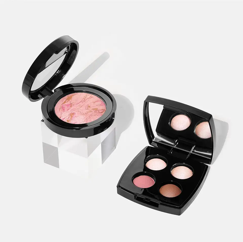 LAURA GELLER NEW YORK Pink Buttercream Bakery Gift Makeup Kit | Eyeshadow Palette 4 Pigmented Eyeshadows Blendable Natural Look and Marbleized Lightweight Natural Finish Baked Blush Pink Buttercream