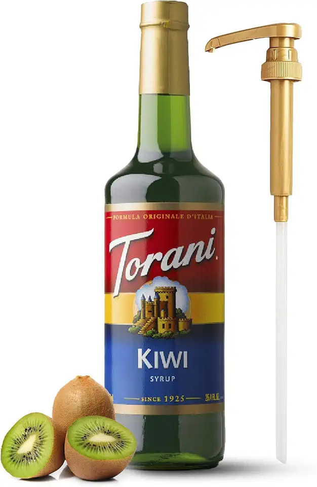 Kiwi Syrup for Coffee &amp; Cocktails 25.4 Ounces Coffee Flavoring for Drinks with Fresh Finest Coffee Syrup Pump