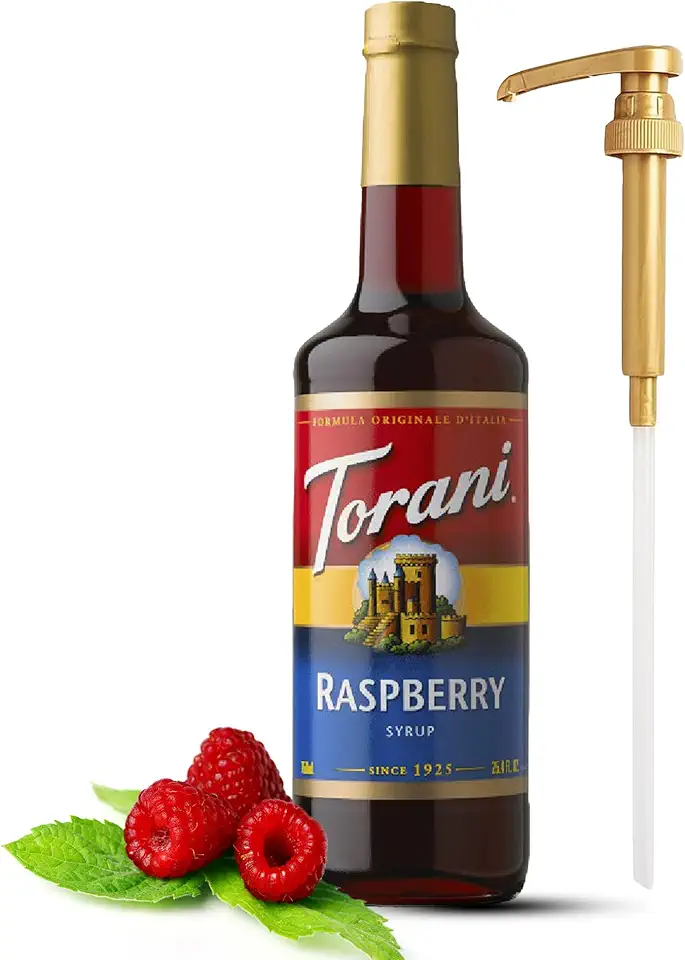 Raspberry Syrup for Coffee &amp; Cocktails 25.4 Ounces Coffee Flavoring for Drinks with Fresh Finest Coffee Syrup Pump