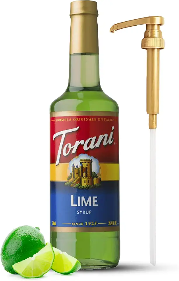 Lime Syrup for Coffee &amp; Cocktails 25.4 Ounces Coffee Flavoring for Drinks with Fresh Finest Coffee Syrup Pump