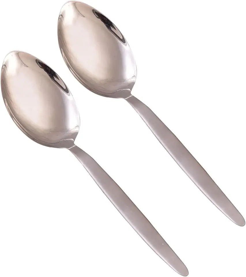 Gray Kunz Spoon | Stainless Steel | Chef Spoon | Plating Spoons | Sauce Spoon | Basting Spoon | 2 Pack, Silver