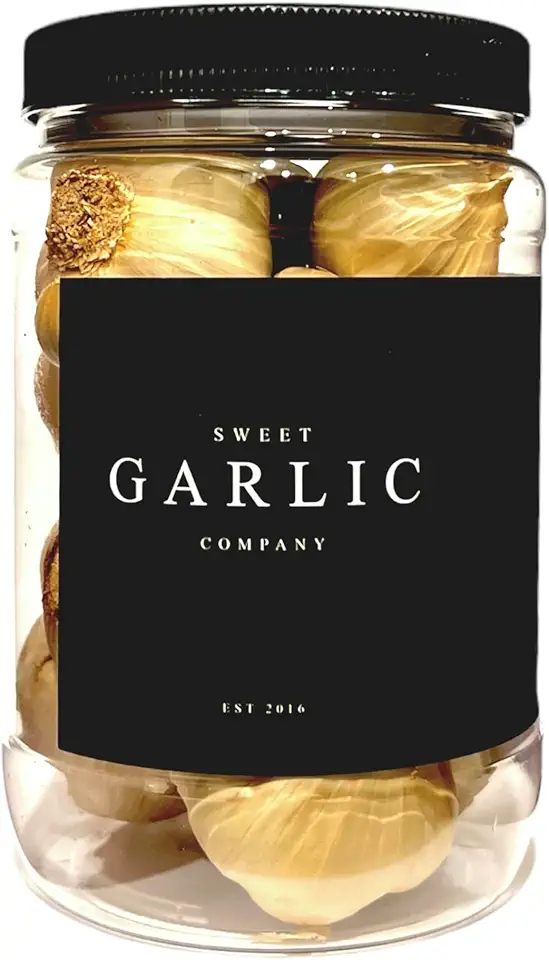 Sweet Garlic Whole Black Garlic Clove 14.1 oz (400 g) Fermented for 3 Weeks Aged, USA Grown, Whole Garlic Cloves, Non-GMOs, Non-Additives, Ready to Eat Snack