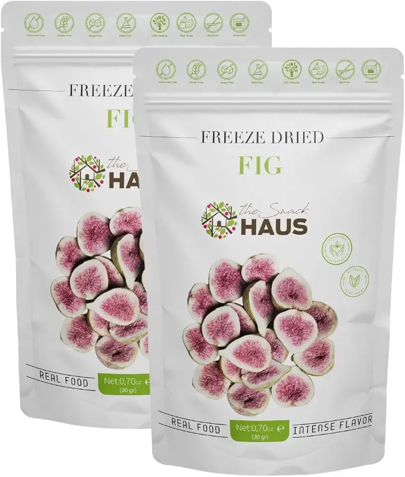 The Snack Haus Freeze-Dried Figs (2 Pack) | All-Natural, No Preservatives | Nutrient-Rich, High Fiber Snack | Perfect for Yogurt, Granola, or On-The-Go! (0.70 Oz/Pack)