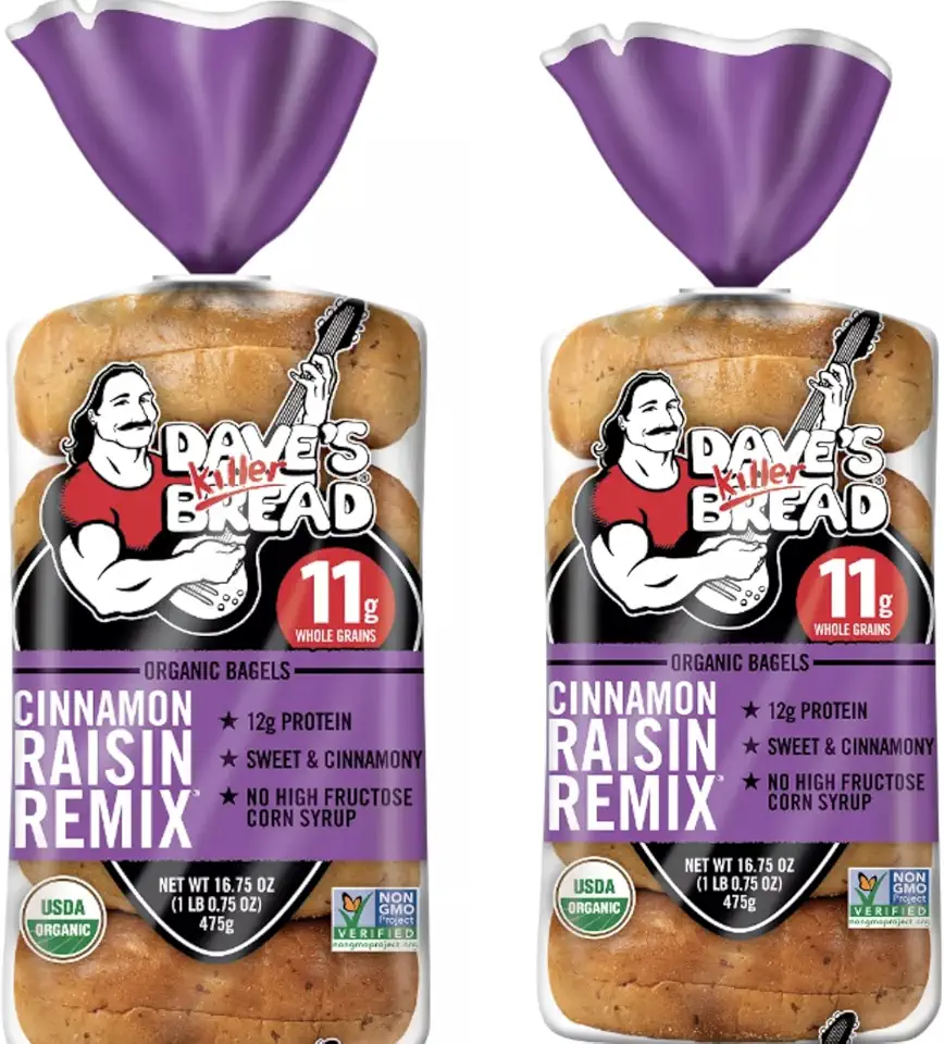 Dave&#x27;s Killer Bread Organic Cinnamon Raisin Remix Bagels - 16.75oz - USDA ORGANIC Non-GMO, NO High Fructose Corn Syrup, No Artificial Flavors, Whole Grain (2 PACK 10 Bagels in Total)