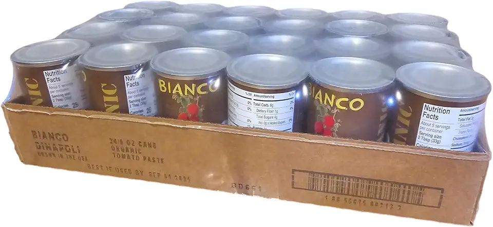 Bianco DiNapoli Organic Tomato Paste 6 oz cans 24 pack