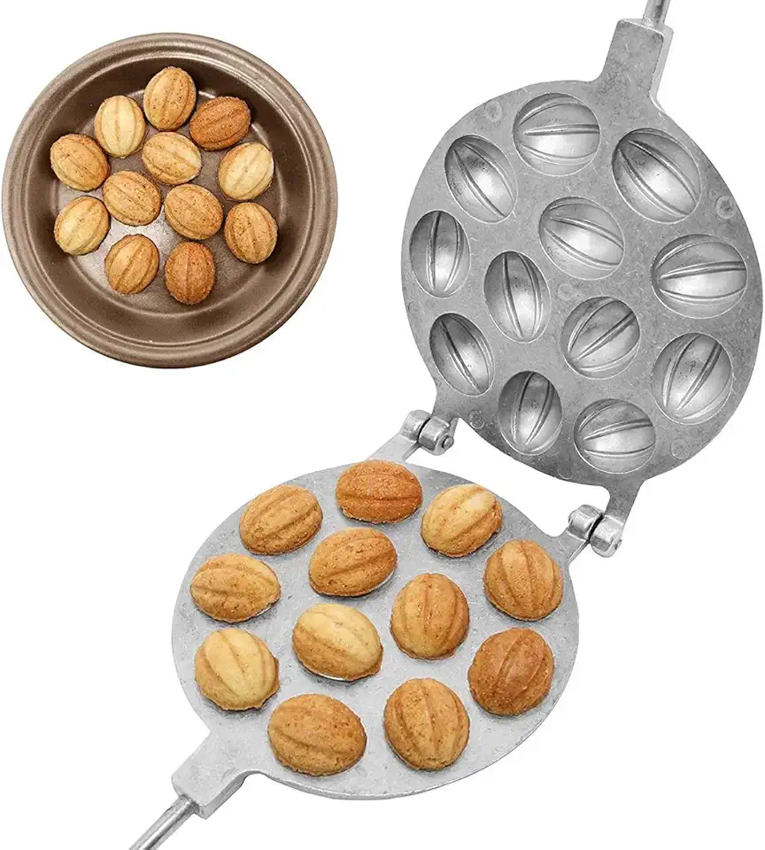 Walnut Cookie Mold Maker 12 - Oreshki Mold Maker - Walnut Cookie Molds - Орешница Russian - Oreshki Maker - Walnut Cookie Maker Oreshek - Nutty Maker - Oreshnitsa Maker - Nut Cookies Maker (12 Nuts)