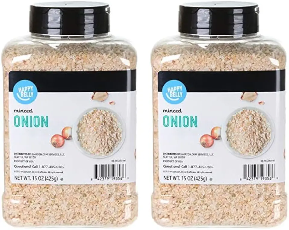 Amazon Brand - Happy Belly Onion Minced, 15 ounce (Pack of 2)