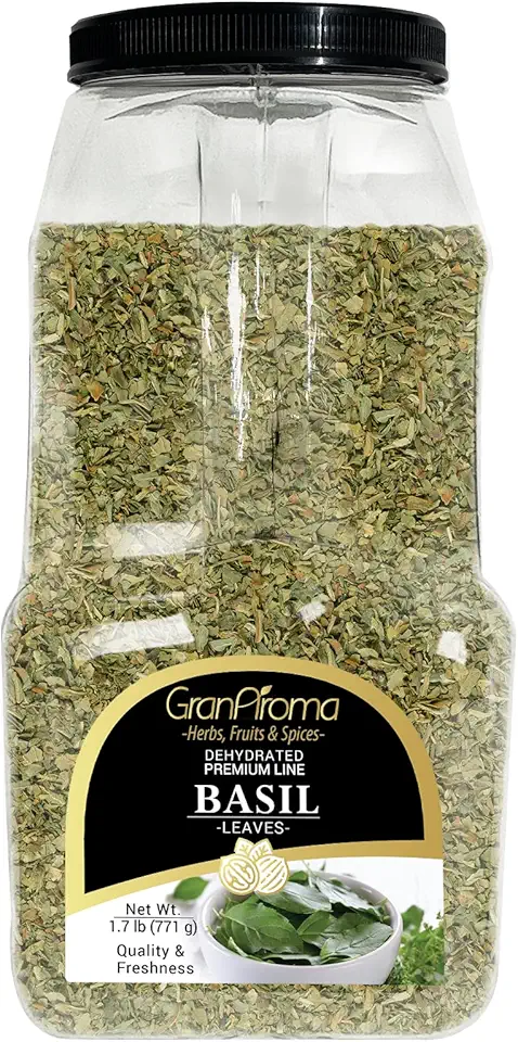 GranAroma Basil Leaves, Sauces &amp; Dressings, Cut &amp; Sifted (1.7 Pound)