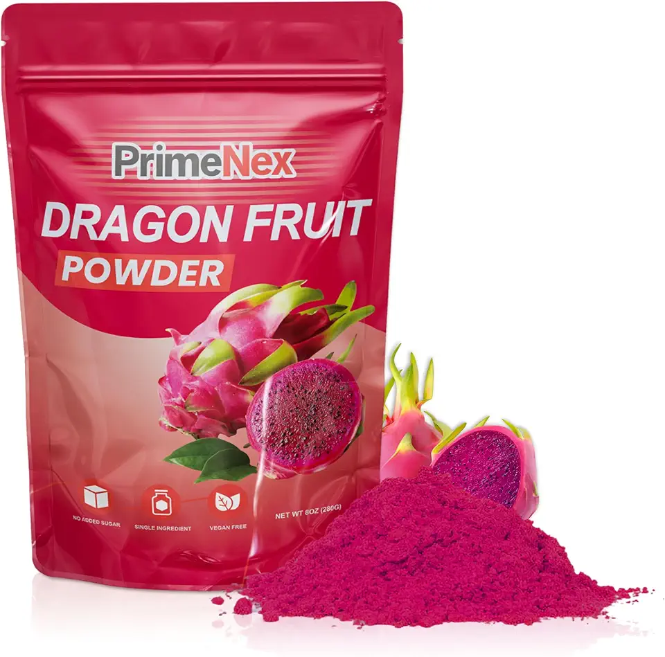 Dragon Extract Powder | 100% Natural Fruit Powder, 8oz | Freeze-Dried Dragon Fruit Pink Pitaya Powder, Great Flavor for Drinks, Smoothie &amp; Beverages | No Sugar &amp; Additives | Non-GMO &amp; Vegan