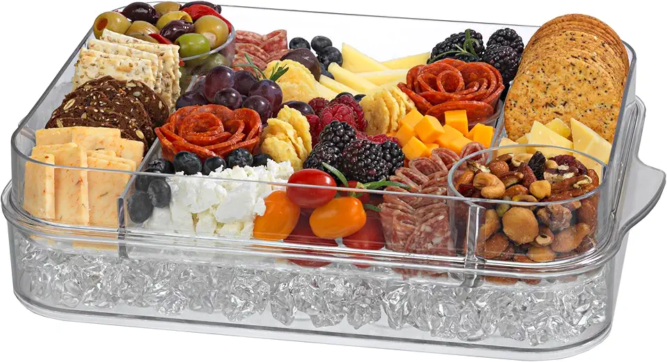 Prodyne On Ice Charcuterie On Ice &amp; Deviled Eggs On Ice Platter 2 Piece Serveware Set