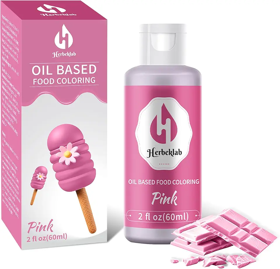 Pink Oil Based Food Coloring for Chocolate Oil Food Dye for Baking 2 Fl Oz Oil Based Food Coloring Pink Food Color for Melting Chocolate Candy Melts Cake Pops, Pink