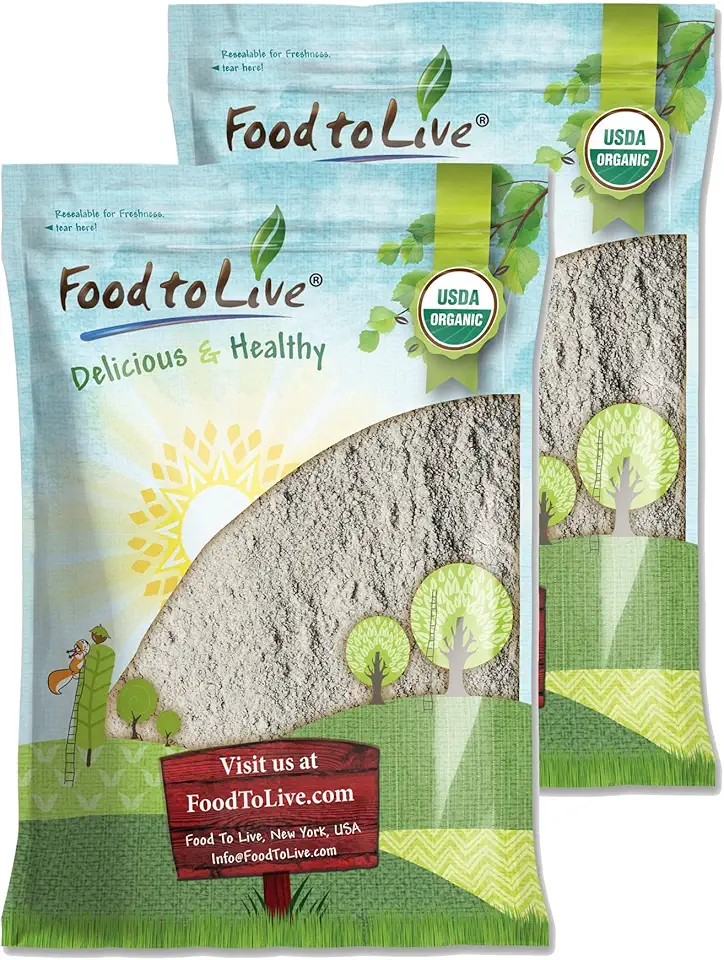 Food to Live Organic Dark Rye Flour, 25 Pounds – Whole Grain, Non-GMO, Stone Ground, Kosher, Raw, Vegan, Bulk, Great for Baking Bread, Product of the USA