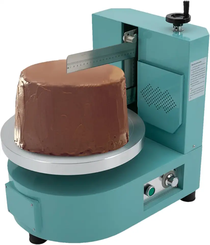 110V Cake Cream Butter Spreading Machine Cake Bread Spreader Birthday Cake Decorating Coating Smoothing Machine for Diameter 4-12inch Height 4.72in Cake, Turnable Dia36cm(14.17in), Adjustable Scraper