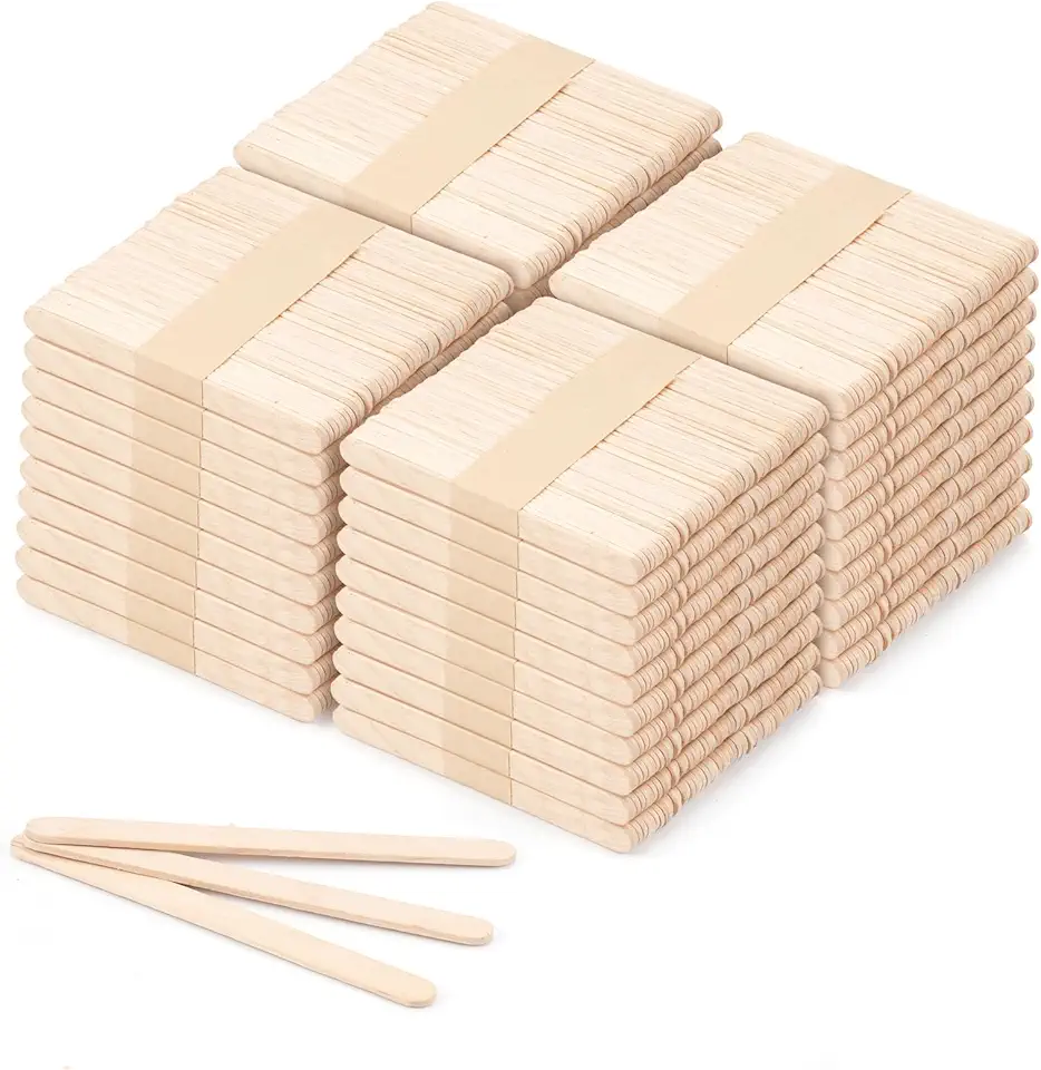 VEIDIA 2000 Pcs 4.5&#x27; Wooden Craft Sticks, Ice Cream Sticks,Natural Wood Popsicle Stick for Waxing, DIY Wood Crafts, Hair Removal and Waxing Supplies, Paint Stirrer, Art Projects and Ice Pop Sticks