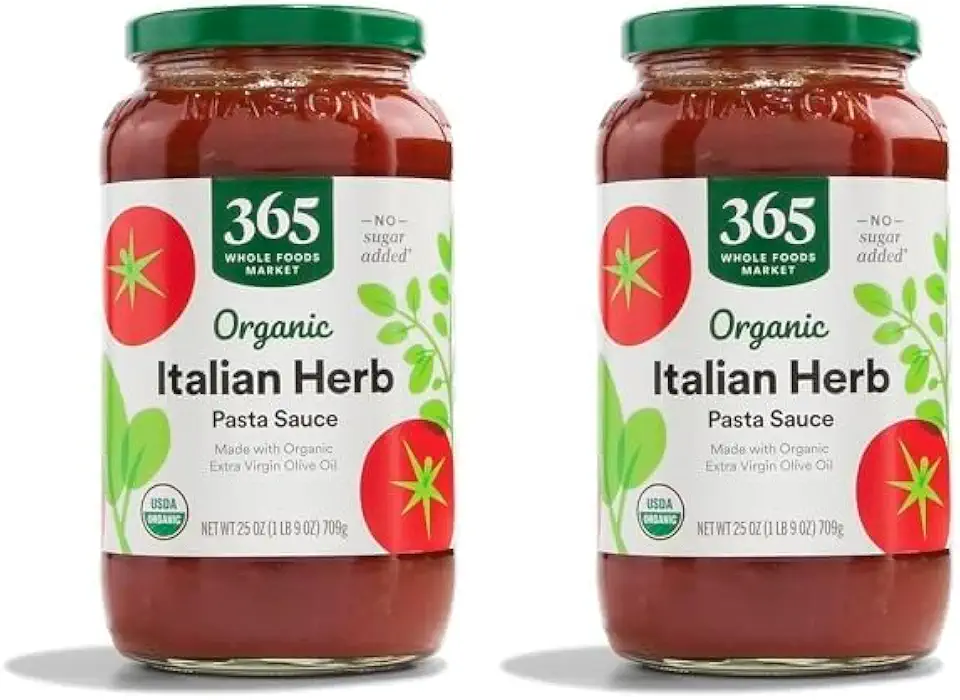 365 by Whole Foods Market, Organic Italian Herb Pasta Sauce, 25 Ounce (Pack of 2)