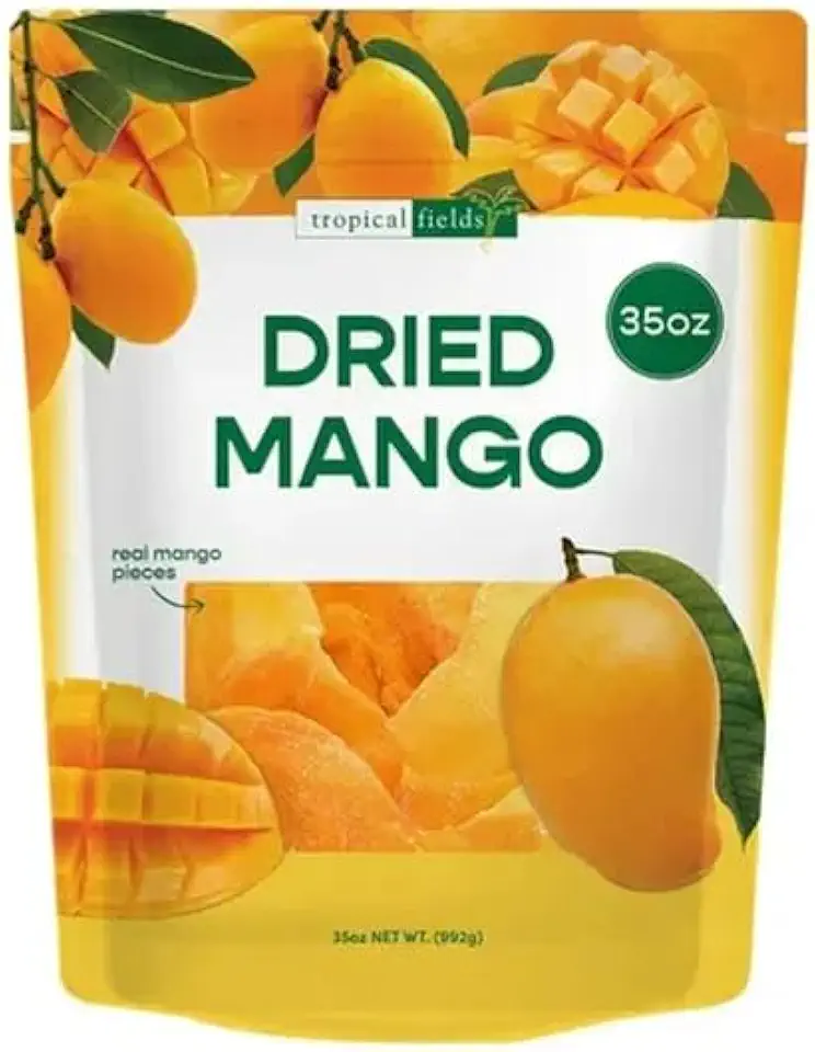 Tropical Fields ~ Dried Mango 35 oz~ Resealable Bag ~ Real Mango Slices