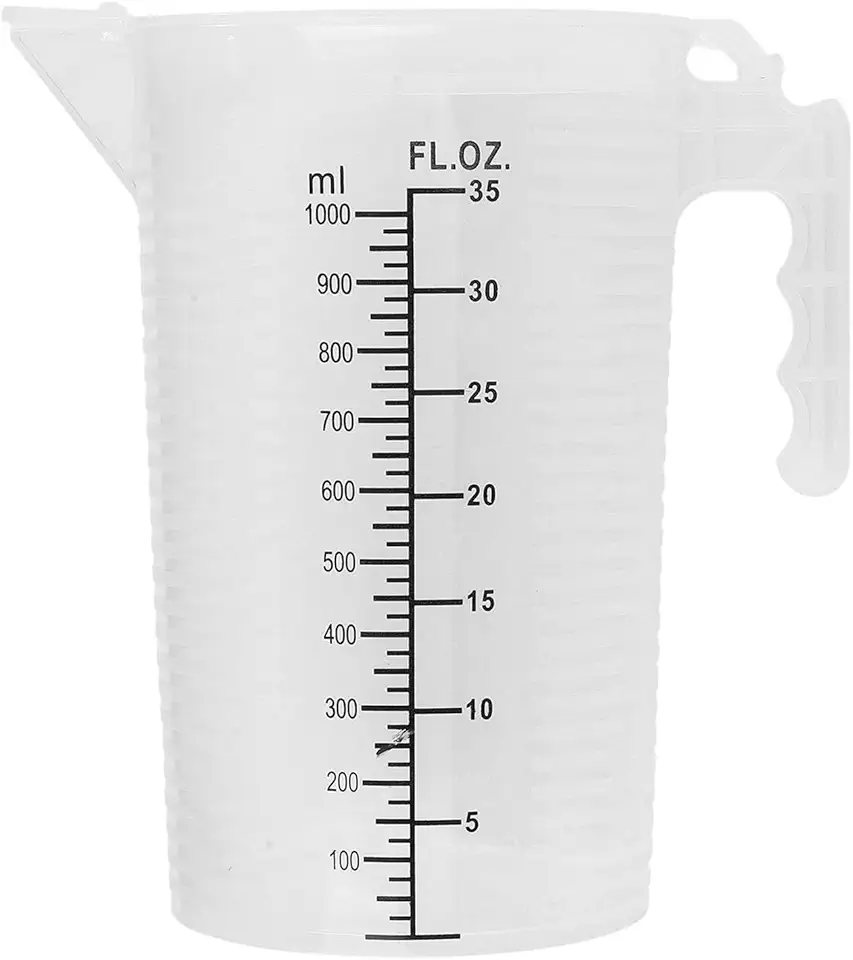 TiaoBug Measuring Cups Plastic Graduated Liquid Measuring Jugs Measure Pitcher for Lab Household Kitchen Cooking Baking 1000ml One Size