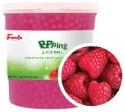 Fanale Popping Boba Pearls for Bubble Tea - 7 pound (Pack of 4) | Raspberry | Bursting Boba Pearls Bubble | Fruit Juice Flavor for Shakes, Dessert, Smoothie | FPB014-CS