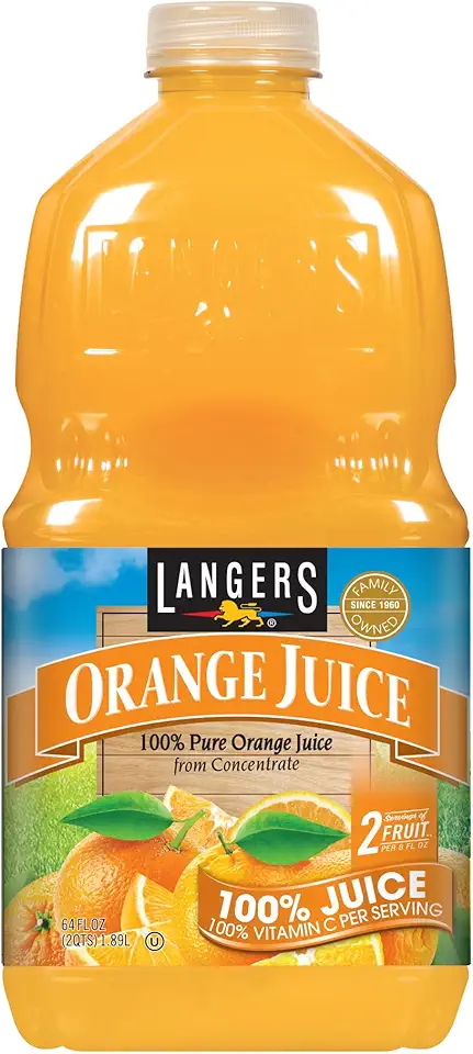 Langers 100% Orange Juice, 64 fl oz (Pack of 8)