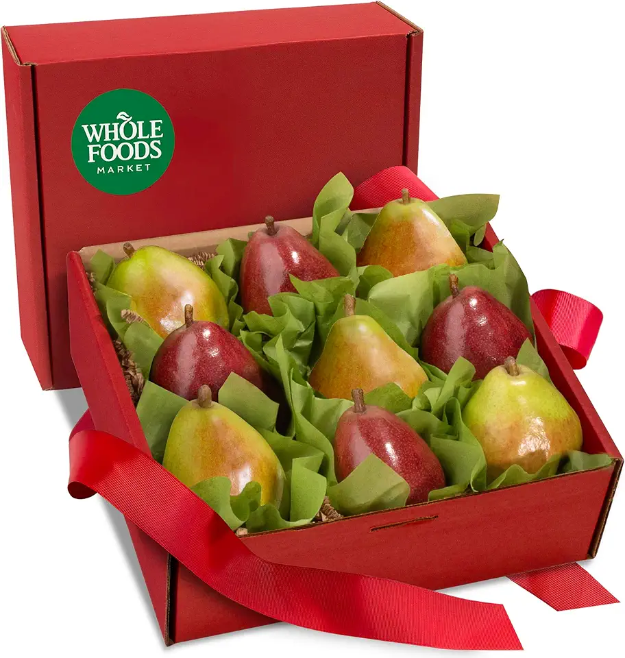 Whole Foods Organic 9 Count Red &amp; Green D&#x27;Anjou Pears