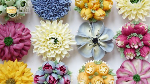 Learn to Pipe Beautiful Buttercream Flowers for Cakes