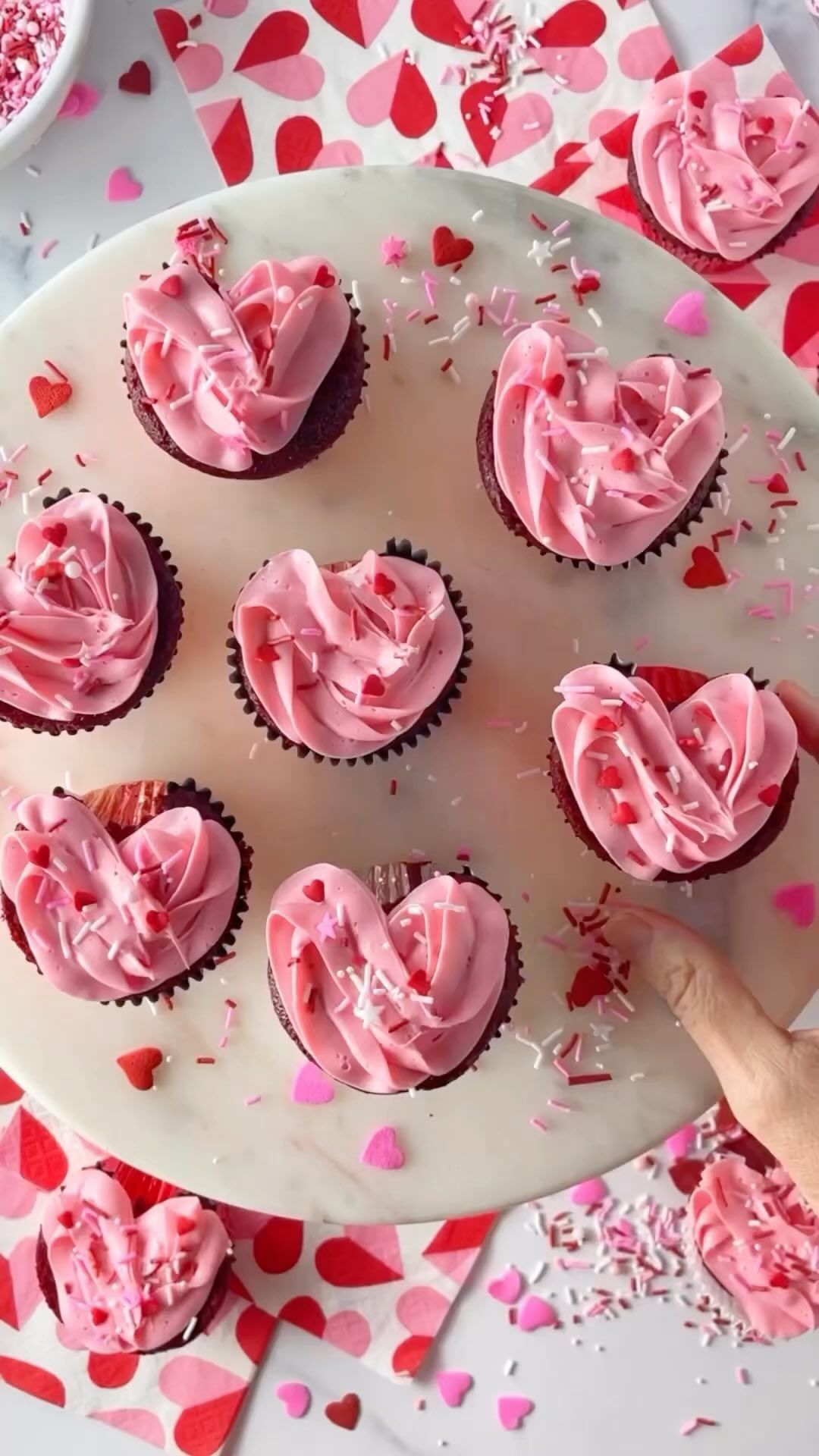 Red Velvet Heart Cupcakes