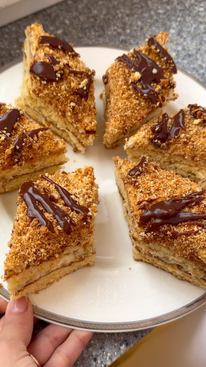 Honey Cake with Walnut Custard