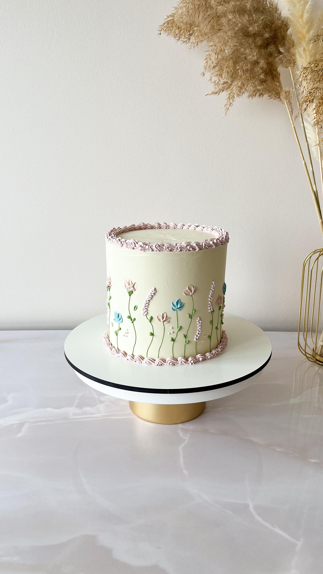 Easy Frosting Flower Cake Without Tips