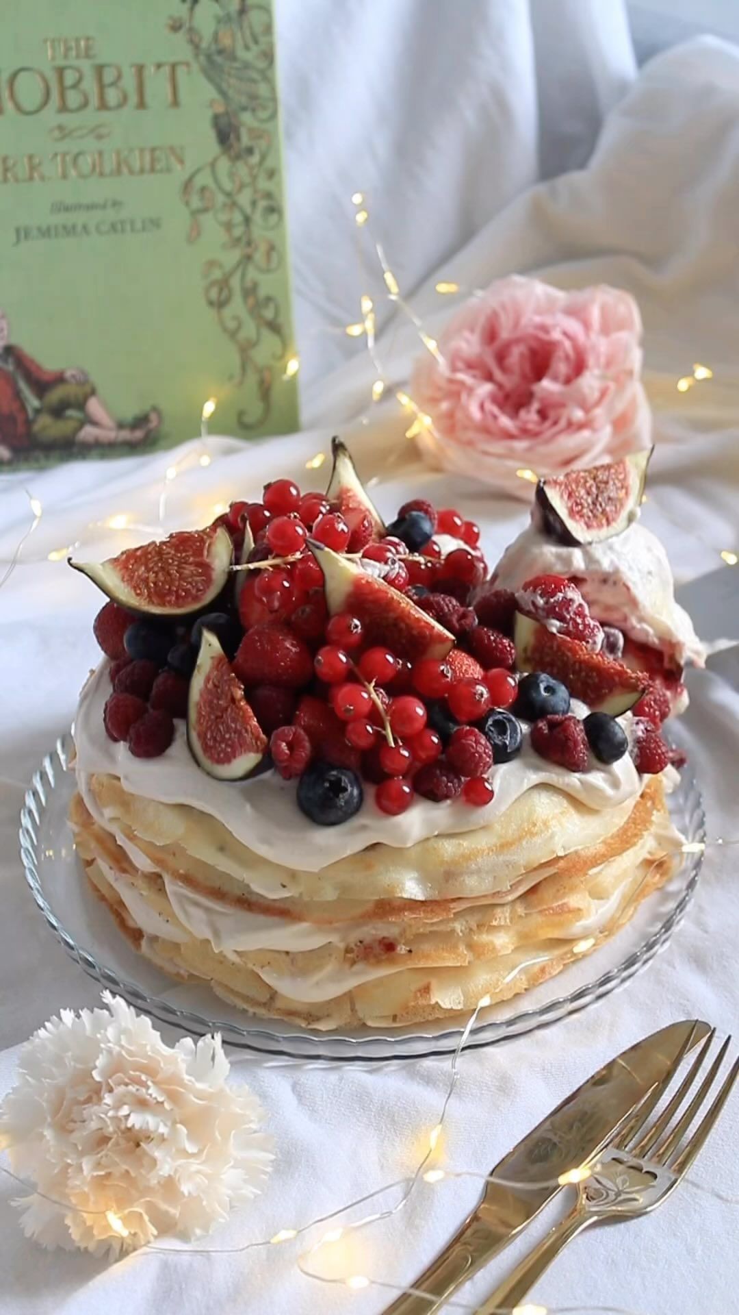 Cherry Crepe Cake