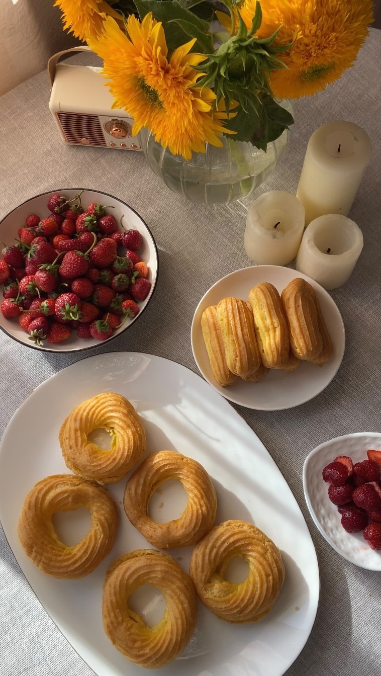 Rosquillas de Crema y Fresa