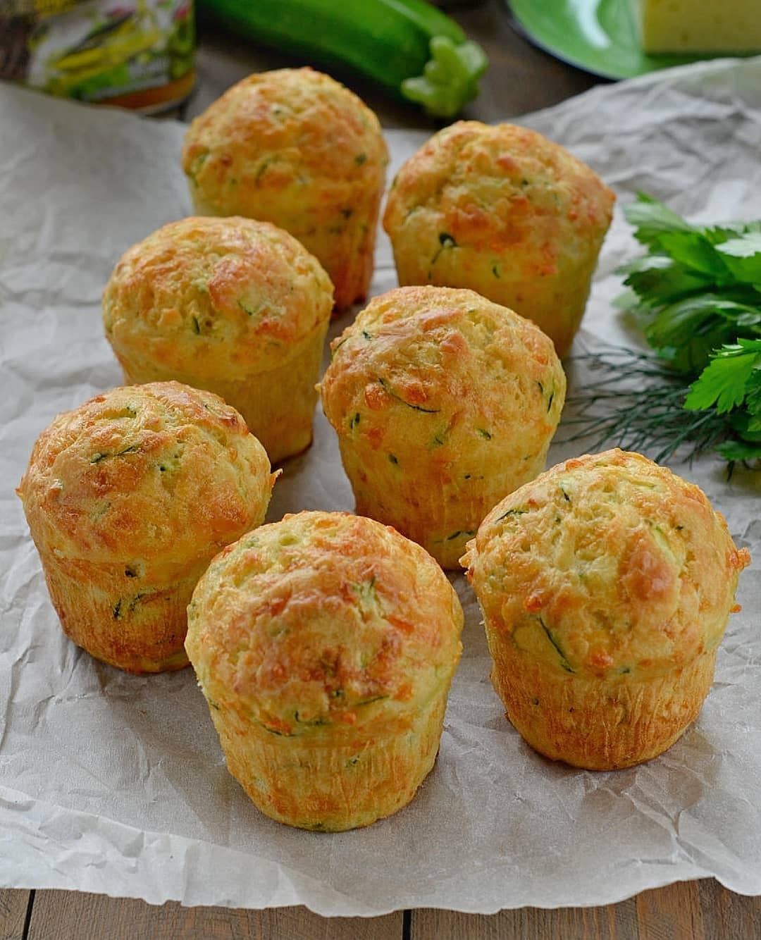 Zucchini muffins with cheese