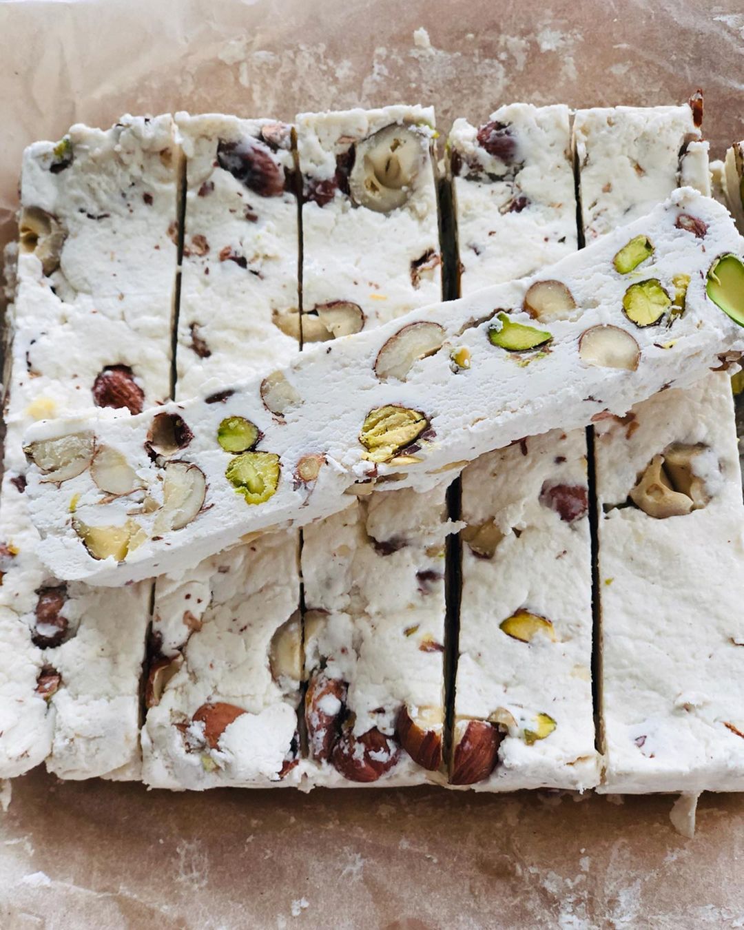 Nougat with hazelnuts and pistachios