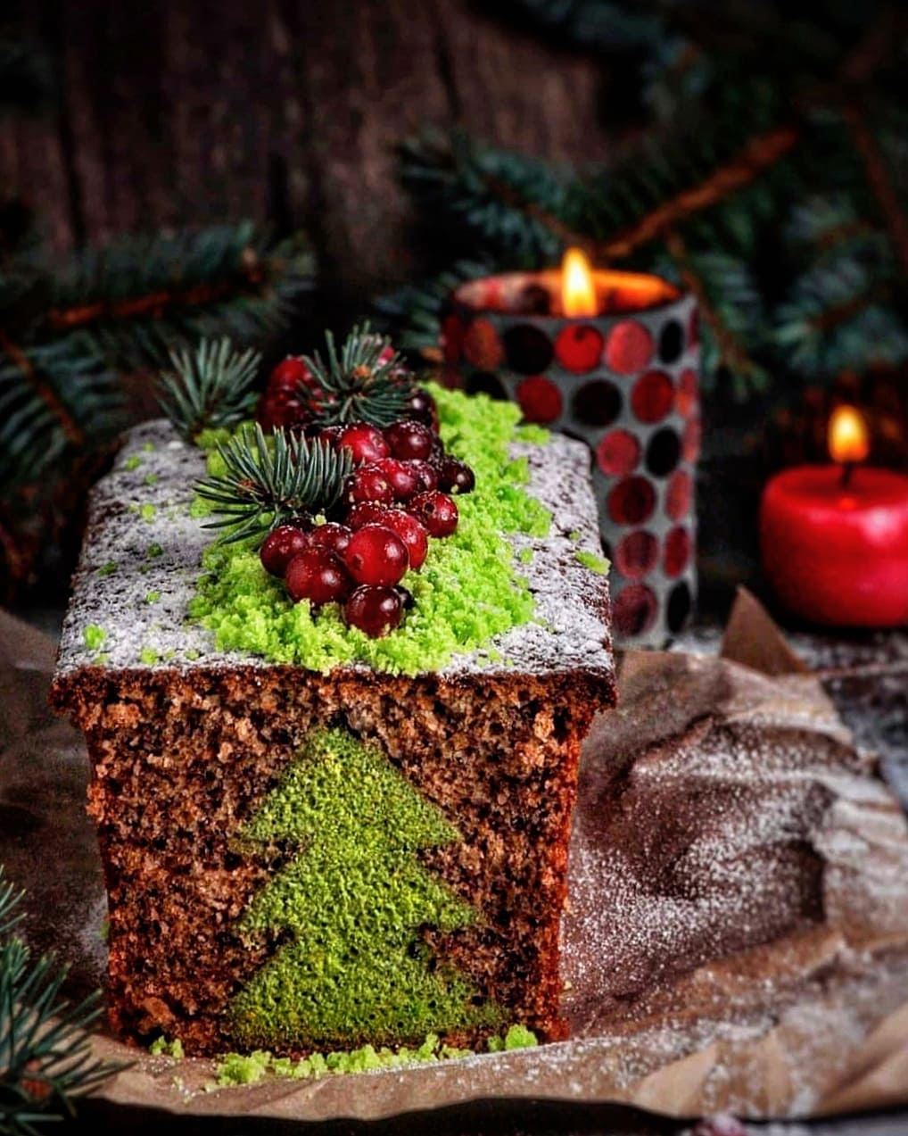 Christmas tree pound cake