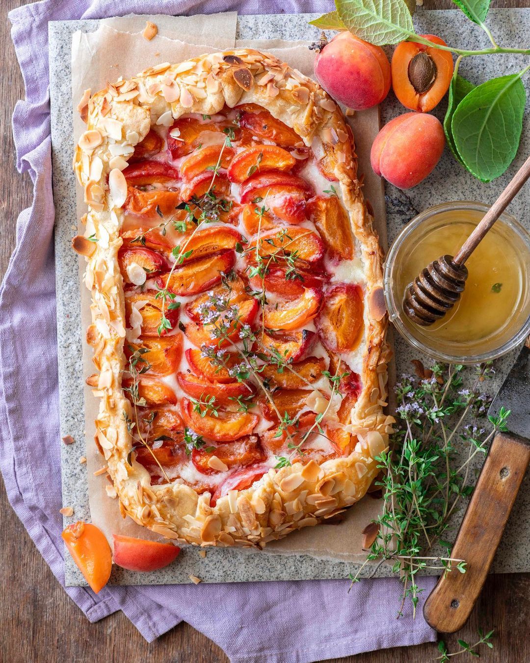 Apricot galette with honey & thyme